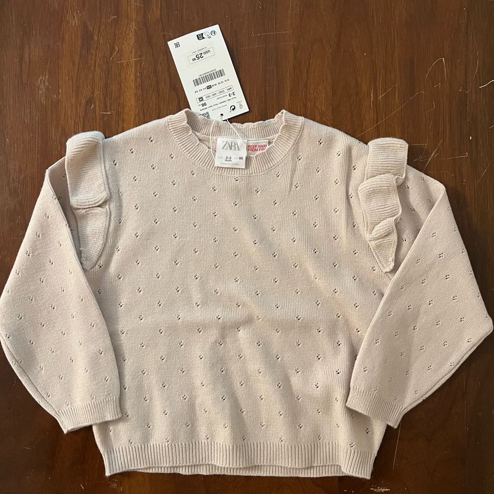 Zara Light Sweater with Ruffle Accents